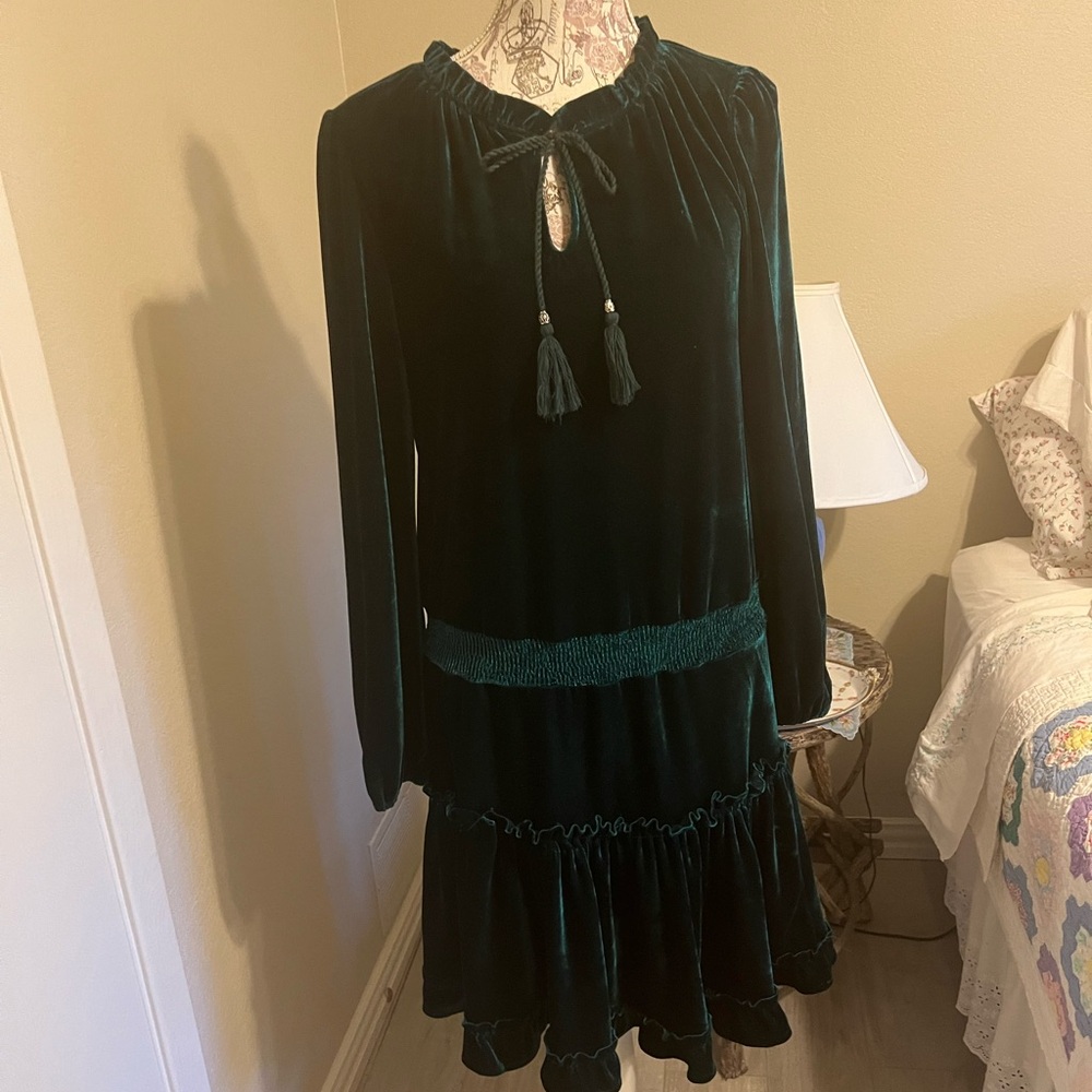 Listicle Green Velvet dress